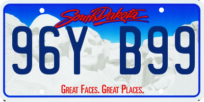 SD license plate 96YB99