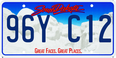 SD license plate 96YC12
