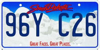 SD license plate 96YC26