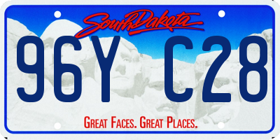 SD license plate 96YC28