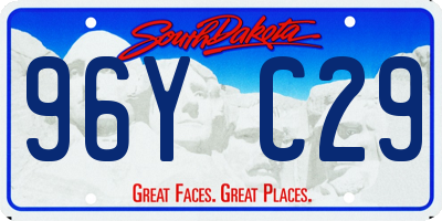 SD license plate 96YC29