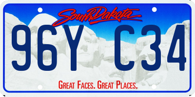 SD license plate 96YC34