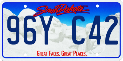 SD license plate 96YC42