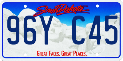 SD license plate 96YC45