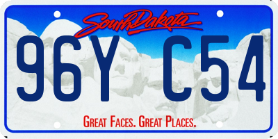SD license plate 96YC54