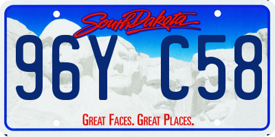 SD license plate 96YC58