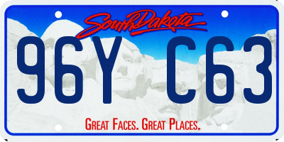SD license plate 96YC63