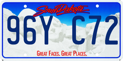 SD license plate 96YC72