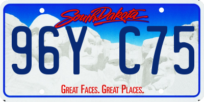 SD license plate 96YC75