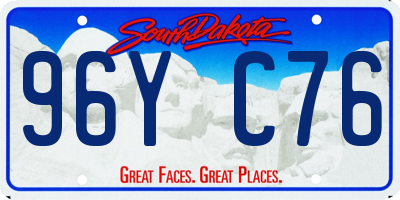 SD license plate 96YC76