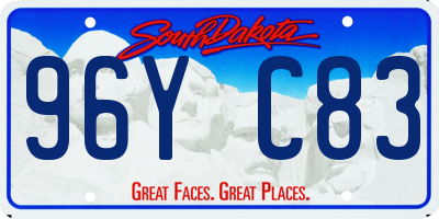 SD license plate 96YC83