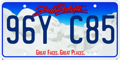 SD license plate 96YC85