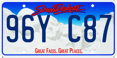 SD license plate 96YC87