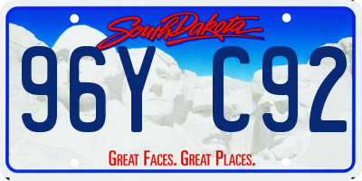 SD license plate 96YC92