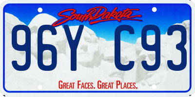 SD license plate 96YC93