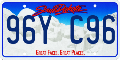 SD license plate 96YC96