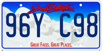 SD license plate 96YC98