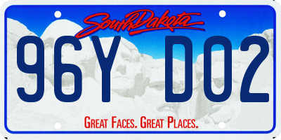 SD license plate 96YD02