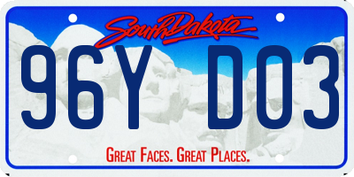 SD license plate 96YD03