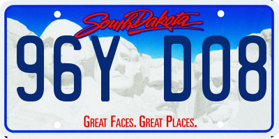 SD license plate 96YD08