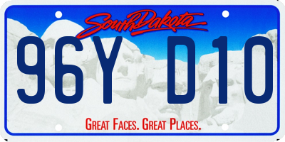SD license plate 96YD10