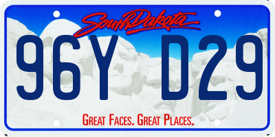 SD license plate 96YD29