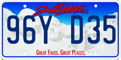 SD license plate 96YD35