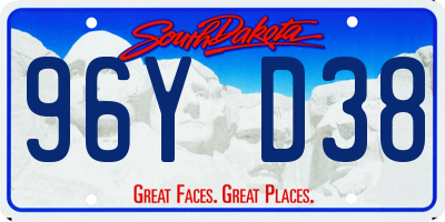 SD license plate 96YD38
