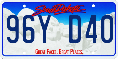 SD license plate 96YD40