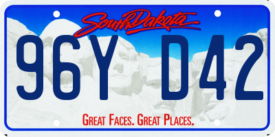 SD license plate 96YD42