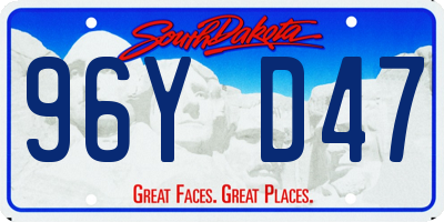 SD license plate 96YD47