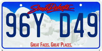 SD license plate 96YD49