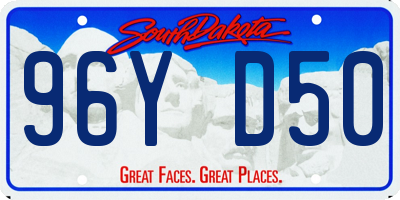 SD license plate 96YD50