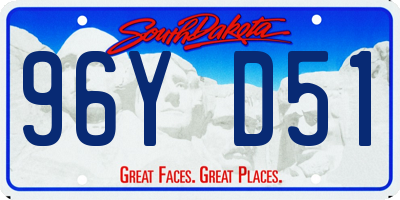 SD license plate 96YD51