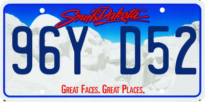 SD license plate 96YD52