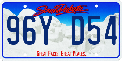 SD license plate 96YD54