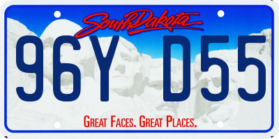 SD license plate 96YD55