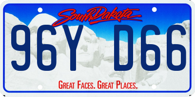 SD license plate 96YD66