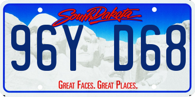 SD license plate 96YD68