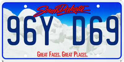 SD license plate 96YD69