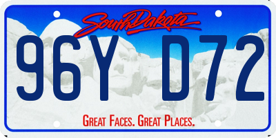 SD license plate 96YD72