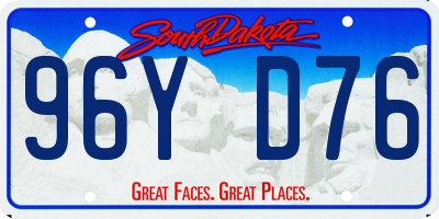 SD license plate 96YD76