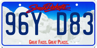 SD license plate 96YD83