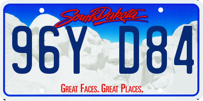SD license plate 96YD84
