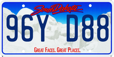 SD license plate 96YD88