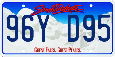 SD license plate 96YD95