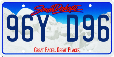 SD license plate 96YD96