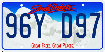 SD license plate 96YD97