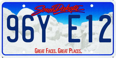 SD license plate 96YE12
