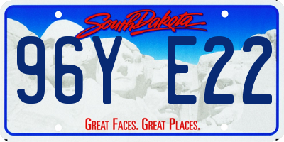 SD license plate 96YE22